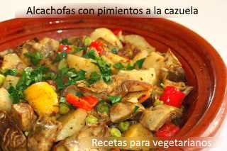 Alcachofas con pimientos a la cazuela